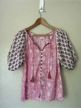 BUGGY NYC Pink Printed Boho Top